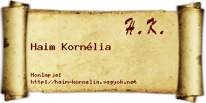 Haim Kornélia névjegykártya